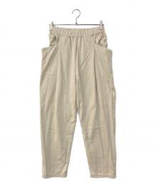 evam eva（エヴァムエヴァ）の古着「brushed cotton tuck pants」｜ベージュ