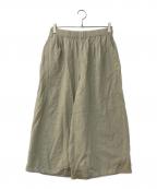 evam evaエヴァムエヴァ）の古着「water linen wide pants ウォーターリネンワイドパンツ」｜ベージュ