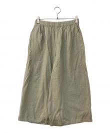 evam eva（エヴァムエヴァ）の古着「water linen wide pants ウォーターリネンワイドパンツ」｜ベージュ
