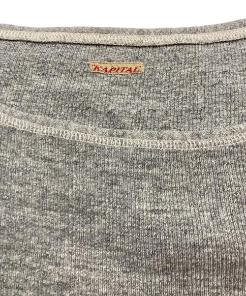 KAPITAL（キャピタル）KAPITAL (キャピタル) ニット切替カットソー グレー×アイボリー サイズ:Lの古着・服飾アイテム