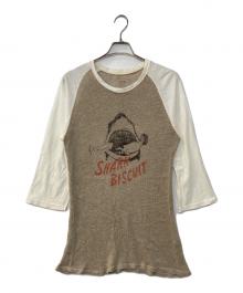 KAPITAL（キャピタル）の古着「SHARK BISCUIT リネンカットソー」｜ホワイト×ベージュ