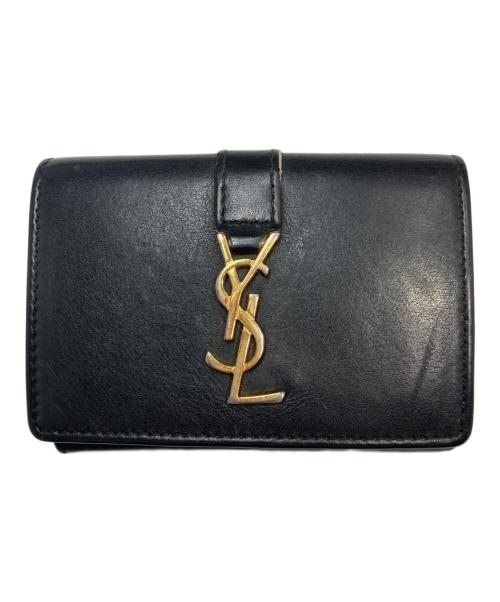 Saint Laurent Paris（サンローランパリ）Saint Laurent Paris (サンローランパリ) オリガミ タイニーウォレット 3つ折り財布 ブラックの古着・服飾アイテム