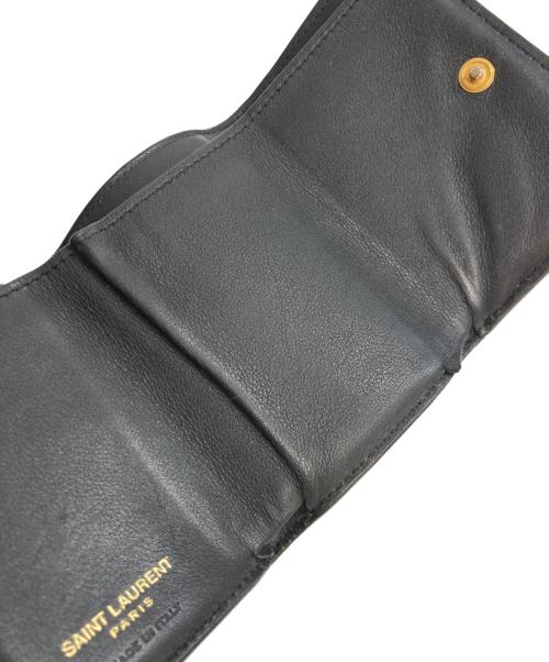 Saint Laurent Paris（サンローランパリ）Saint Laurent Paris (サンローランパリ) オリガミ タイニーウォレット 3つ折り財布 ブラックの古着・服飾アイテム