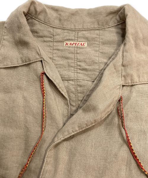 KAPITAL（キャピタル）KAPITAL (キャピタル) リネンオープンカラーシャツ ベージュ サイズ:XLの古着・服飾アイテム