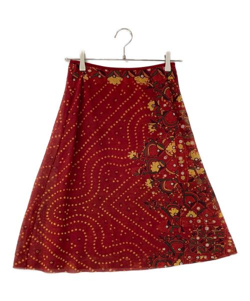 VIVIENNE TAM（ヴィヴィアンタム）VIVIENNE TAM (ヴィヴィアンタム) パワーネット 総柄スカート レッドの古着・服飾アイテム