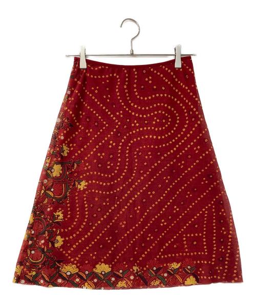 VIVIENNE TAM（ヴィヴィアンタム）VIVIENNE TAM (ヴィヴィアンタム) パワーネット 総柄スカート レッドの古着・服飾アイテム