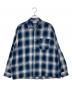 CAHLUMN（カウラム）の古着「Magazine Pocket Open Collar Shirt/オンブレチェックシャツ」｜ブルー