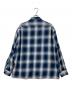 CAHLUMN (カウラム) Magazine Pocket Open Collar Shirt/オンブレチェックシャツ ブルー サイズ:M：6000円