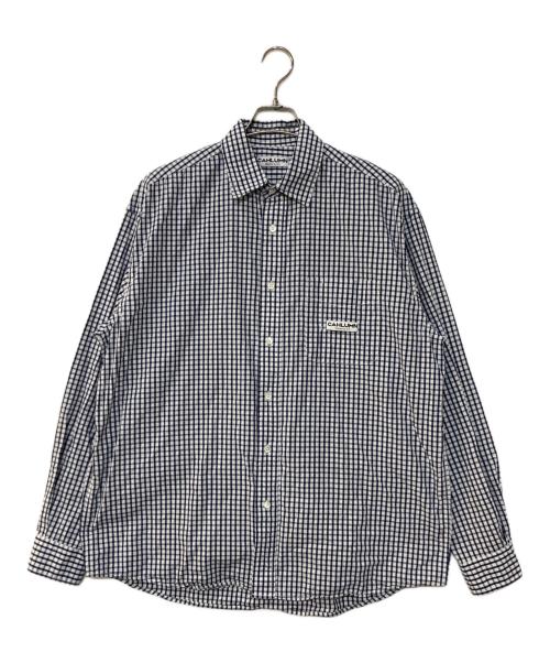 CAHLUMN（カウラム）CAHLUMN (カウラム) Magazine Pocket Broad Shirt / ギンガムチェックシャツ ホワイト×ネイビー サイズ:Mの古着・服飾アイテム