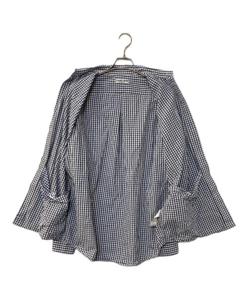 CAHLUMN（カウラム）CAHLUMN (カウラム) Magazine Pocket Broad Shirt / ギンガムチェックシャツ ホワイト×ネイビー サイズ:Mの古着・服飾アイテム