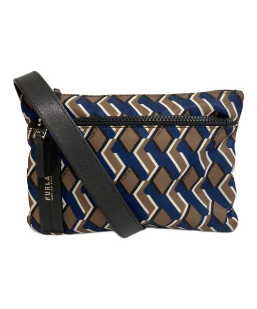 FURLA（フルラ）FURLA (フルラ) テクニカル クロスボディー ポーチ ネイビー×ベージュの古着・服飾アイテム
