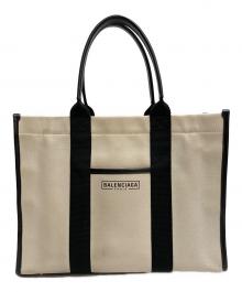 BALENCIAGA（バレンシアガ）の古着「HARDWARE TOTE ハードウェアトートバッグ キャンバス」｜ホワイト×ブラック