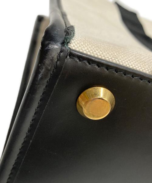 BALENCIAGA（バレンシアガ）BALENCIAGA (バレンシアガ) HARDWARE TOTE ハードウェアトートバッグ キャンバス ホワイト×ブラックの古着・服飾アイテム