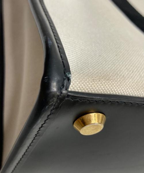 BALENCIAGA（バレンシアガ）BALENCIAGA (バレンシアガ) HARDWARE TOTE ハードウェアトートバッグ キャンバス ホワイト×ブラックの古着・服飾アイテム