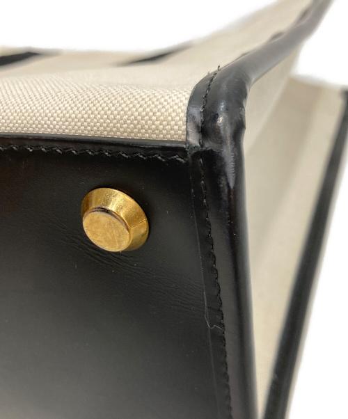 BALENCIAGA（バレンシアガ）BALENCIAGA (バレンシアガ) HARDWARE TOTE ハードウェアトートバッグ キャンバス ホワイト×ブラックの古着・服飾アイテム