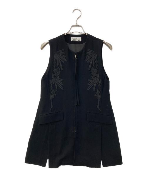 Ujoh（ウジョー）Ujoh (ウジョー) LOKITHO (ロキト) コードエンブロイダリーベスト ブラック サイズ:2の古着・服飾アイテム