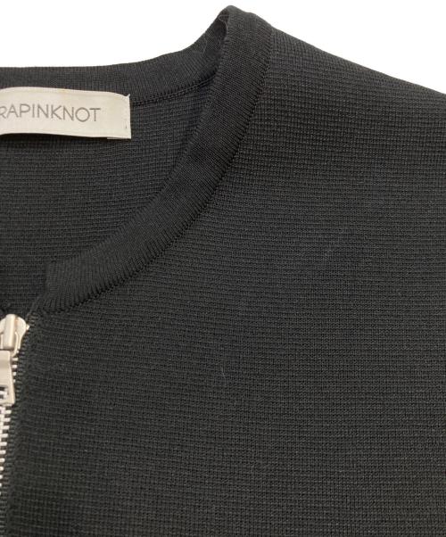 WRAPINKNOT（ラッピンノット）WRAPINKNOT (ラッピンノット) フレンチスリーブハーフジップワンピース ブラック サイズ:1の古着・服飾アイテム