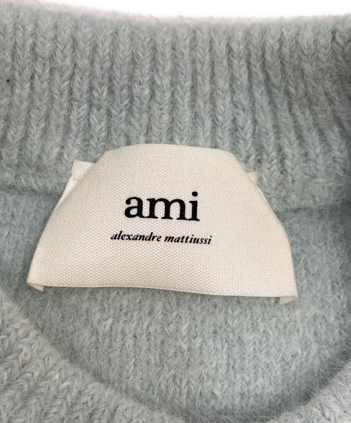 AMI PARIS（アミ パリス）AMI PARIS (アミ パリス) ハートロゴクルーネックセーター ブルー サイズ:Sの古着・服飾アイテム