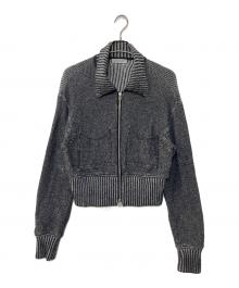 WRAPINKNOT×STUDIOUS（ラッピンノット×ステュディオス）の古着「別注ジップクロップドトップス」｜グレー