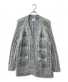 08sircus（ゼロエイトサーカス）の古着「KID MOHAIR CABLE CARDIGAN キッド モヘア ニット カーディガン」｜ブルー