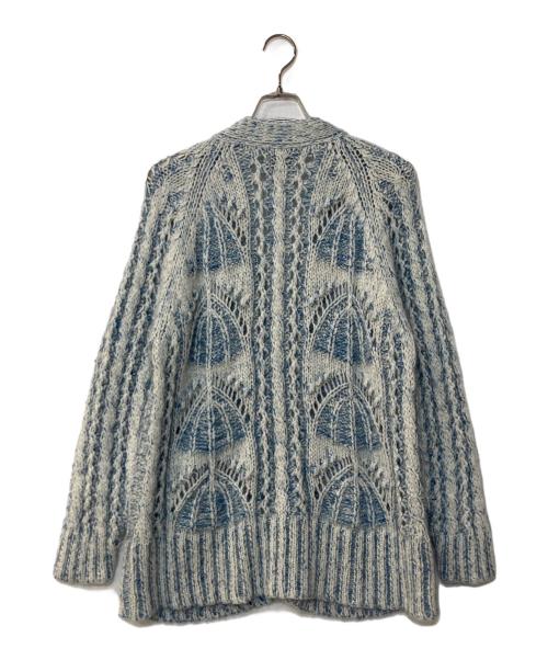 08sircus（ゼロエイトサーカス）08sircus (ゼロエイトサーカス) KID MOHAIR CABLE CARDIGAN キッド モヘア ニット カーディガン ブルー サイズ:1の古着・服飾アイテム