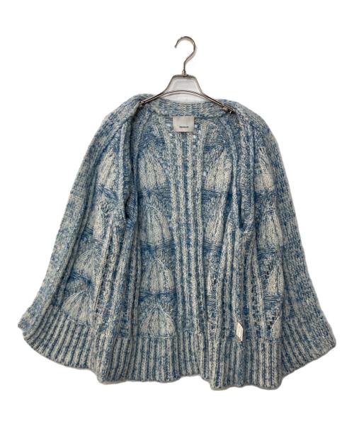 08sircus（ゼロエイトサーカス）08sircus (ゼロエイトサーカス) KID MOHAIR CABLE CARDIGAN キッド モヘア ニット カーディガン ブルー サイズ:1の古着・服飾アイテム