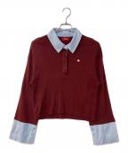 POLO BCSポロ・ビーシーエス）の古着「シャツカラーカフスニットプルオーバー」｜バーガンディー