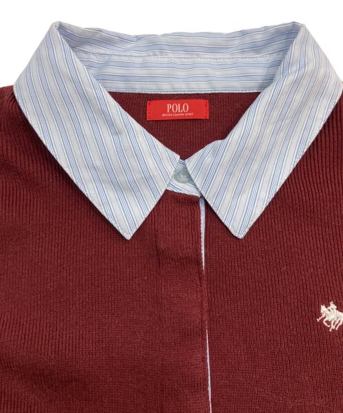 POLO BCS（ポロ・ビーシーエス）POLO BCS (ポロ・ビーシーエス) シャツカラーカフスニットプルオーバー バーガンディー サイズ:Fの古着・服飾アイテム