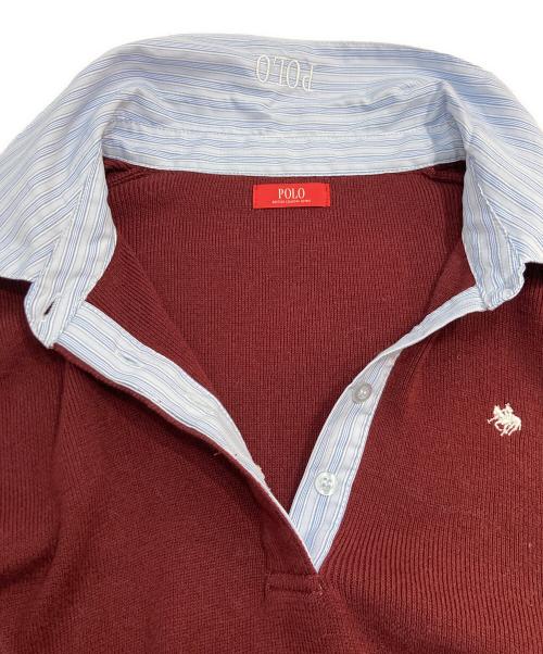 POLO BCS（ポロ・ビーシーエス）POLO BCS (ポロ・ビーシーエス) シャツカラーカフスニットプルオーバー バーガンディー サイズ:Fの古着・服飾アイテム
