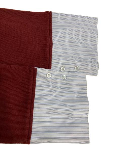 POLO BCS（ポロ・ビーシーエス）POLO BCS (ポロ・ビーシーエス) シャツカラーカフスニットプルオーバー バーガンディー サイズ:Fの古着・服飾アイテム