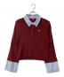 POLO BCS（ポロ・ビーシーエス）の古着「シャツカラーカフスニットプルオーバー」｜バーガンディー