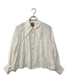 Tnewties（トゥエンティーズ）の古着「バルーンスリーブシノワズリブラウス」｜ホワイト