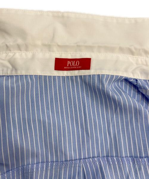 POLO BCS（ポロ・ビーシーエス）POLO BCS (ポロ・ビーシーエス) Rirandture (リランドチュール) フリルシャツワンピース POLO BCSコラボ ブルー サイズ:2の古着・服飾アイテム