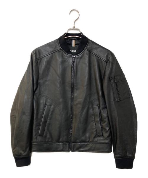BOSS（ボス）BOSS (ボス) Lambskin Leather Jacket ブラック サイズ:44の古着・服飾アイテム