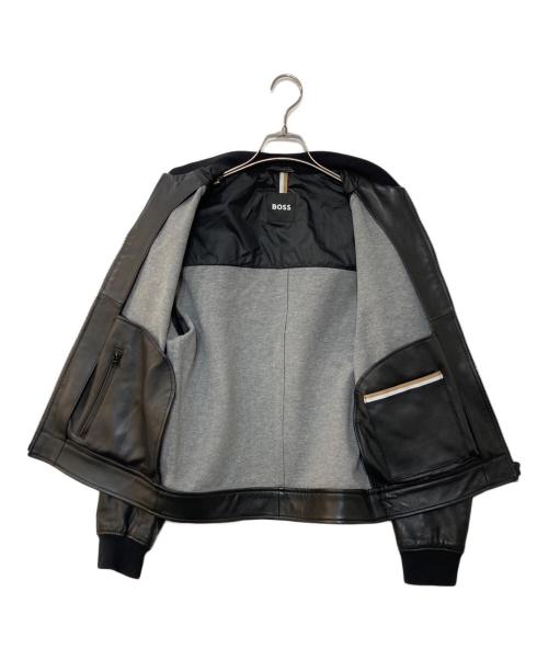 BOSS（ボス）BOSS (ボス) Lambskin Leather Jacket ブラック サイズ:44の古着・服飾アイテム
