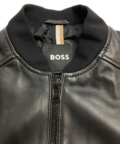 BOSS（ボス）BOSS (ボス) Lambskin Leather Jacket ブラック サイズ:44の古着・服飾アイテム