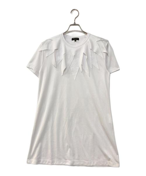 COMME des GARCONS HOMME PLUS（コムデギャルソンオムプリュス）COMME des GARCONS HOMME PLUS (コムデギャルソンオムプリュス) デザインカラーロングTシャツ ホワイト サイズ:Sの古着・服飾アイテム