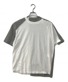 kolor/BEACON（カラービーコン）の古着「ドッキングTシャツ」｜ホワイト×グレー