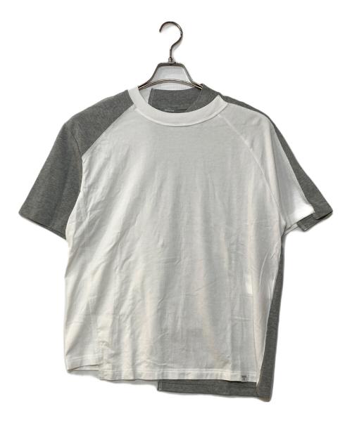 kolor/BEACON（カラービーコン）kolor/BEACON (カラービーコン) ドッキングTシャツ ホワイト×グレー サイズ:2の古着・服飾アイテム