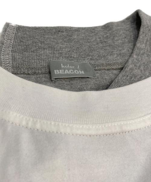 kolor/BEACON（カラービーコン）kolor/BEACON (カラービーコン) ドッキングTシャツ ホワイト×グレー サイズ:2の古着・服飾アイテム