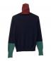DOLCE & GABBANA (ドルチェ＆ガッバーナ) ロゴワッペンバイカラーニット ネイビー サイズ:記載無し：18000円