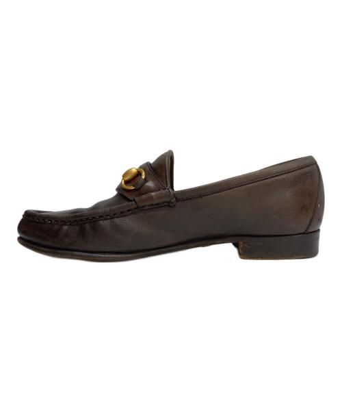 GUCCI（グッチ）GUCCI (グッチ) ビットローファー ブラウン サイズ:7 1/2Eの古着・服飾アイテム
