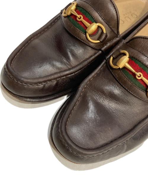 GUCCI（グッチ）GUCCI (グッチ) ビットローファー ブラウン サイズ:7 1/2Eの古着・服飾アイテム