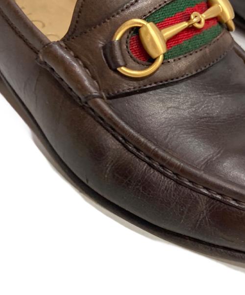 GUCCI（グッチ）GUCCI (グッチ) ビットローファー ブラウン サイズ:7 1/2Eの古着・服飾アイテム
