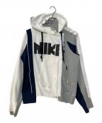 NIKE×sacaiナイキ×サカイ）の古着「Double-Zip Hoodie 'Obsidian'」｜ホワイト×グレー