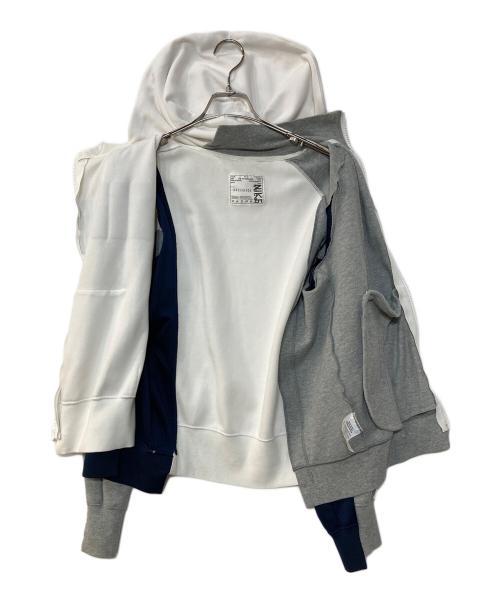 NIKE（ナイキ）NIKE (ナイキ) sacai (サカイ) Double-Zip Hoodie 'Obsidian' ホワイト×グレー サイズ:XSの古着・服飾アイテム