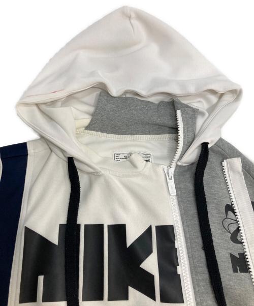 NIKE（ナイキ）NIKE (ナイキ) sacai (サカイ) Double-Zip Hoodie 'Obsidian' ホワイト×グレー サイズ:XSの古着・服飾アイテム