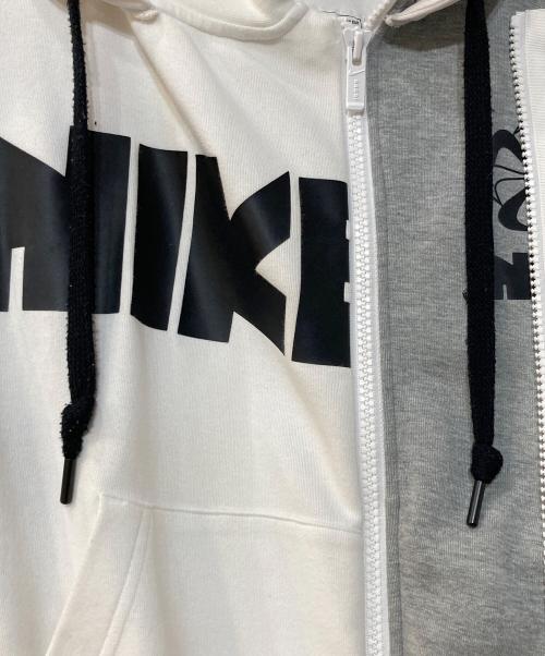 NIKE（ナイキ）NIKE (ナイキ) sacai (サカイ) Double-Zip Hoodie 'Obsidian' ホワイト×グレー サイズ:XSの古着・服飾アイテム