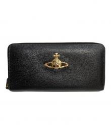 Vivienne Westwood（ヴィヴィアンウエストウッド）の古着「EXECUTIVE オーブロゴラウンドファスナー長財布」｜ブラック