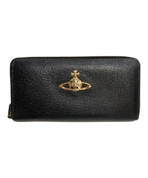 Vivienne Westwood（ヴィヴィアンウエストウッド）Vivienne Westwood (ヴィヴィアンウエストウッド) EXECUTIVE オーブロゴラウンドファスナー長財布 ブラックの古着・服飾アイテム